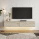 Έπιπλο τηλεόρασης επιτοίχιο Aristo  με LED χρώμα travertine 135x31,6x25εκ.