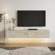 Έπιπλο τηλεόρασης επιτοίχιο Aristo  με LED χρώμα travertine 135x31,6x25εκ.