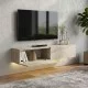 Έπιπλο τηλεόρασης επιτοίχιο Aristo  με LED χρώμα travertine 135x31,6x25εκ.