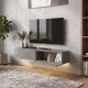 Έπιπλο τηλεόρασης επιτοίχιο Aristo  με LED χρώμα γκρι σκυροδέματος 135x31,6x25εκ.
