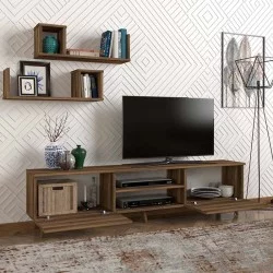 Έπιπλο τηλεόρασης Seddra  χρώμα καρυδί 180x31,5x45εκ.