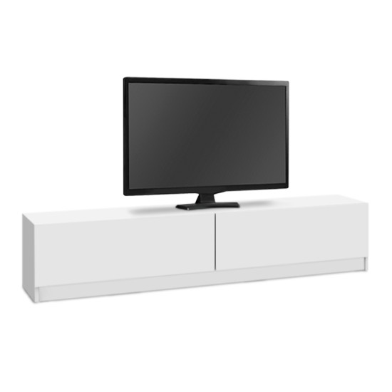 Έπιπλο τηλεόρασης Ahenk Megapap από μελαμίνη χρώμα λευκό 160x31,3x32,9εκ. - 0228134