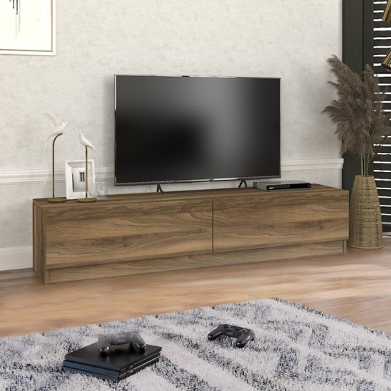 Έπιπλο τηλεόρασης Ahenk χρώμα καρυδί 160x31,3x32,9εκ. Έπιπλο τηλεόρασης Ahenk χρώμα καρυδί 160x31,3x32,9εκ.