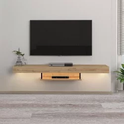 Έπιπλο τηλεόρασης επιτοίχιο Albares  με LED χρώμα sapphire oak 150x29,6x22εκ.