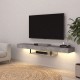 Έπιπλο τηλεόρασης επιτοίχιο Albares  με LED χρώμα γκρι σκυροδέματος 150x29,6x22εκ.