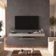 Έπιπλο τηλεόρασης επιτοίχιο Albares  με LED χρώμα sandstone 150x29,6x22εκ.