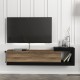 Έπιπλο τηλεόρασης επιτοίχιο Volare  χρώμα καρυδί - μαύρο 150x29,6x38,6εκ.