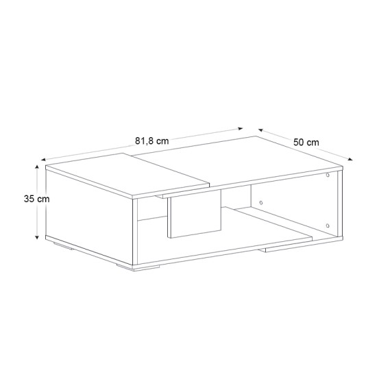 Τραπεζάκι σαλονιού Mareta  χρώμα μαύρο εφέ μαρμάρου - καρυδί 81,8x50x35εκ. Τραπεζάκι σαλονιού Mareta  χρώμα μαύρο εφέ μαρμάρου - καρυδί 81,8x50x35εκ.