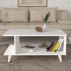 Τραπεζάκι σαλονιού Titus  χρώμα λευκό 100x60x45εκ.