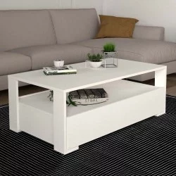 Τραπεζάκι σαλονιού Balina  χρώμα λευκό 110x60x40εκ.