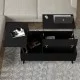 Τραπεζάκι σαλονιού Roy  με σερβιτόρο χρώμα μαύρο 121x69x40εκ.