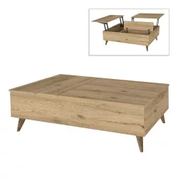 Τραπεζάκι σαλονιού Roy  με σερβιτόρο χρώμα sepet oak 121x69x40εκ.