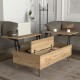 Τραπεζάκι σαλονιού Roy  με σερβιτόρο χρώμα sepet oak 121x69x40εκ.