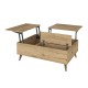 Τραπεζάκι σαλονιού Roy  με σερβιτόρο χρώμα sepet oak 121x69x40εκ.
