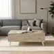 Τραπεζάκι σαλονιού Roy  με σερβιτόρο χρώμα travertine 121x69x40εκ.