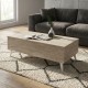 Τραπεζάκι σαλονιού Roy  με σερβιτόρο χρώμα travertine 121x69x40εκ.