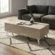 Τραπεζάκι σαλονιού Roy  με σερβιτόρο χρώμα travertine 121x69x40εκ.