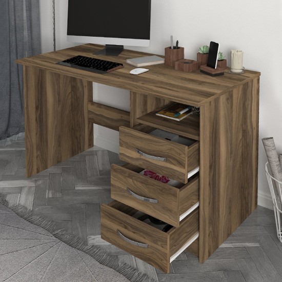 Γραφείο εργασίας Eldoris  χρώμα καρυδί 120x60x75εκ.