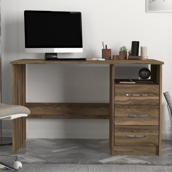 Γραφείο εργασίας Eldoris  χρώμα καρυδί 120x60x75εκ.