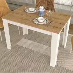 Τραπέζι Darlen  χρώμα λευκό - sapphire oak 110x72x74εκ.
