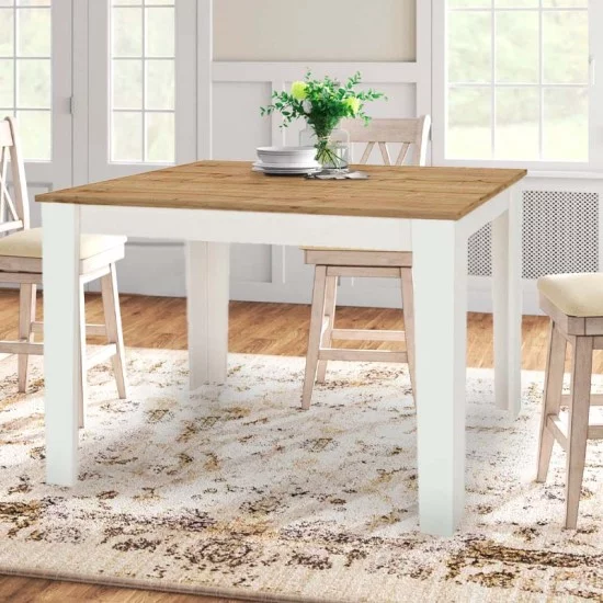 Τραπέζι Darlen  χρώμα λευκό - sapphire oak 110x72x74εκ.