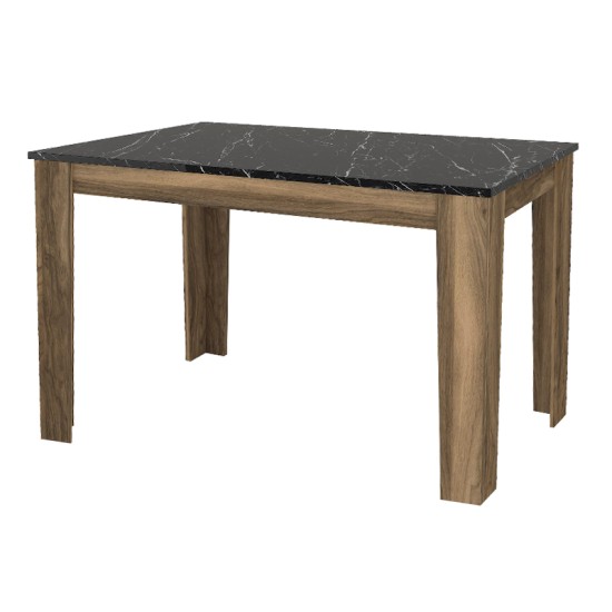 Τραπέζι Darlen  χρώμα καρυδί - μαύρο εφέ μαρμάρου 110x72x74εκ. Τραπέζι Darlen  χρώμα καρυδί - μαύρο εφέ μαρμάρου 110x72x74εκ.