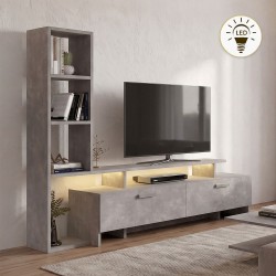 Σύνθεση τηλεόρασης Simal  με LED χρώμα γκρι σκυροδέματος 168,2x31,3x120εκ.