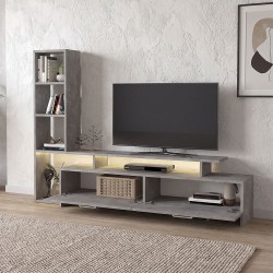 Σύνθεση τηλεόρασης Simal  με LED χρώμα γκρι σκυροδέματος 168,2x31,3x120εκ.