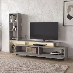 Σύνθεση τηλεόρασης Simal  με LED χρώμα γκρι σκυροδέματος 168,2x31,3x120εκ.