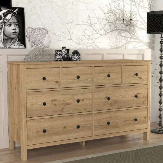 Συρταριέρα - Μπουφές Sabina  χρώμα sepet oak 160x50x96εκ.