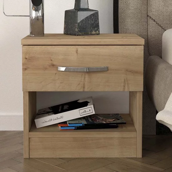 Κομοδίνο μελαμίνης Lube χρώμα sapphire oak 40x28,2x40εκ. Κομοδίνο μελαμίνης Lube χρώμα sapphire oak 40x28,2x40εκ.