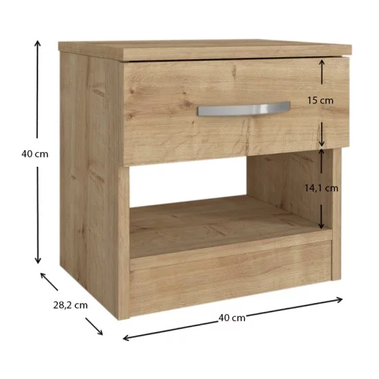 Κομοδίνο μελαμίνης Lube χρώμα sapphire oak 40x28,2x40εκ. Κομοδίνο μελαμίνης Lube χρώμα sapphire oak 40x28,2x40εκ.