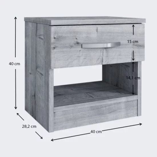 Κομοδίνο Lube  χρώμα μαύρο 40x28,2x40εκ.