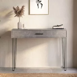 Κονσόλα Rochel  χρώμα γκρι σκυροδέματος 120x35x89,8εκ.