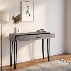 Κονσόλα Rochel  χρώμα γκρι σκυροδέματος 120x35x89,8εκ.