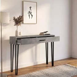 Κονσόλα Rochel  χρώμα γκρι σκυροδέματος 120x35x89,8εκ.