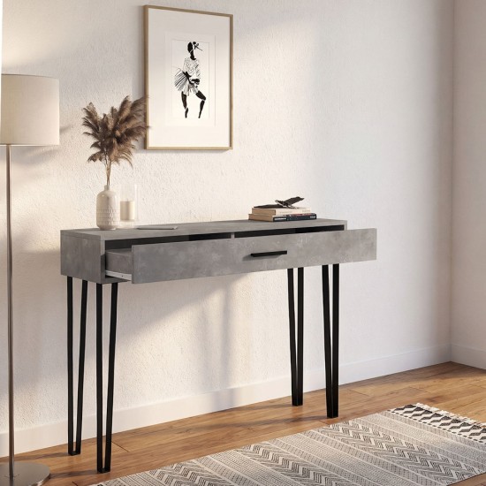 Κονσόλα Rochel  χρώμα γκρι σκυροδέματος 120x35x89,8εκ.