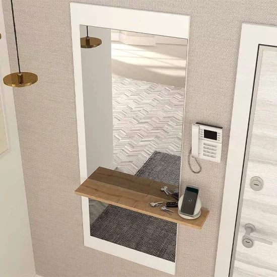 Καθρέπτης τοίχου Piyar Μegapap χρώμα λευκό 60x14,6x150εκ.