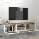 Έπιπλο τηλεόρασης Aureta  χρώμα λευκό - sapphire oak 150x35x52,8 εκ.