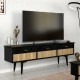 Έπιπλο τηλεόρασης Bolea Megapap χρώμα modern black 150x35x49,7 εκ. - 0241026