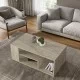 Τραπεζάκι σαλονιού Abdera  χρώμα travertine 110x60x42εκ.