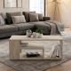 Τραπεζάκι σαλονιού Abdera  χρώμα travertine 110x60x42εκ.