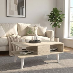 Τραπεζάκι σαλονιού Andros  χρώμα travertine 90x54x39,6εκ.