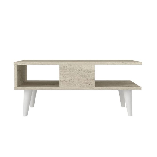 Τραπεζάκι σαλονιού Andros  χρώμα travertine 90x54x39,6εκ.