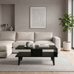 Τραπεζάκι σαλονιού Andros  χρώμα sencron black 90x54x39,6εκ.