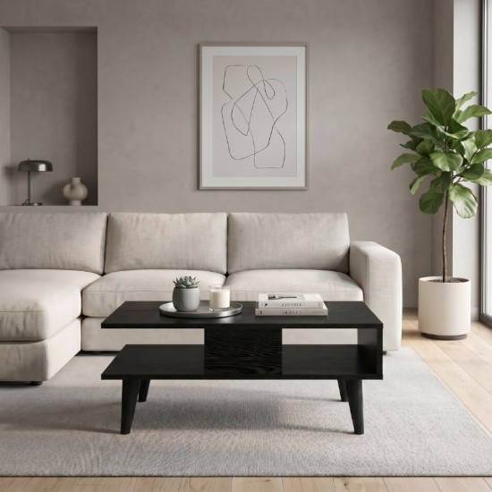Τραπεζάκι σαλονιού Andros  χρώμα sencron black 90x54x39,6εκ.