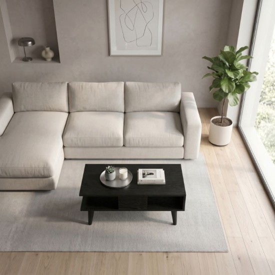 Τραπεζάκι σαλονιού Andros  χρώμα sencron black 90x54x39,6εκ.