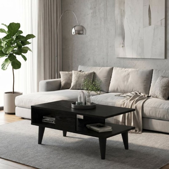 Τραπεζάκι σαλονιού Andros  χρώμα sencron black 90x54x39,6εκ.