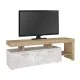 Έπιπλο τηλεόρασης Acnes  χρώμα λευκό εφέ μαρμάρου - sapphire oak 160x40x53εκ.