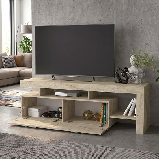 Έπιπλο τηλεόρασης Acnes  χρώμα travertine 160x40x53εκ.